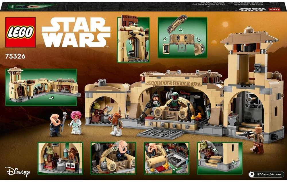 LEGO 75326 Star Wars Boba Fetts Thronsaal, Spielzeug-Haus zum Bauen mit Jabbas Palast und 7 Minifigu