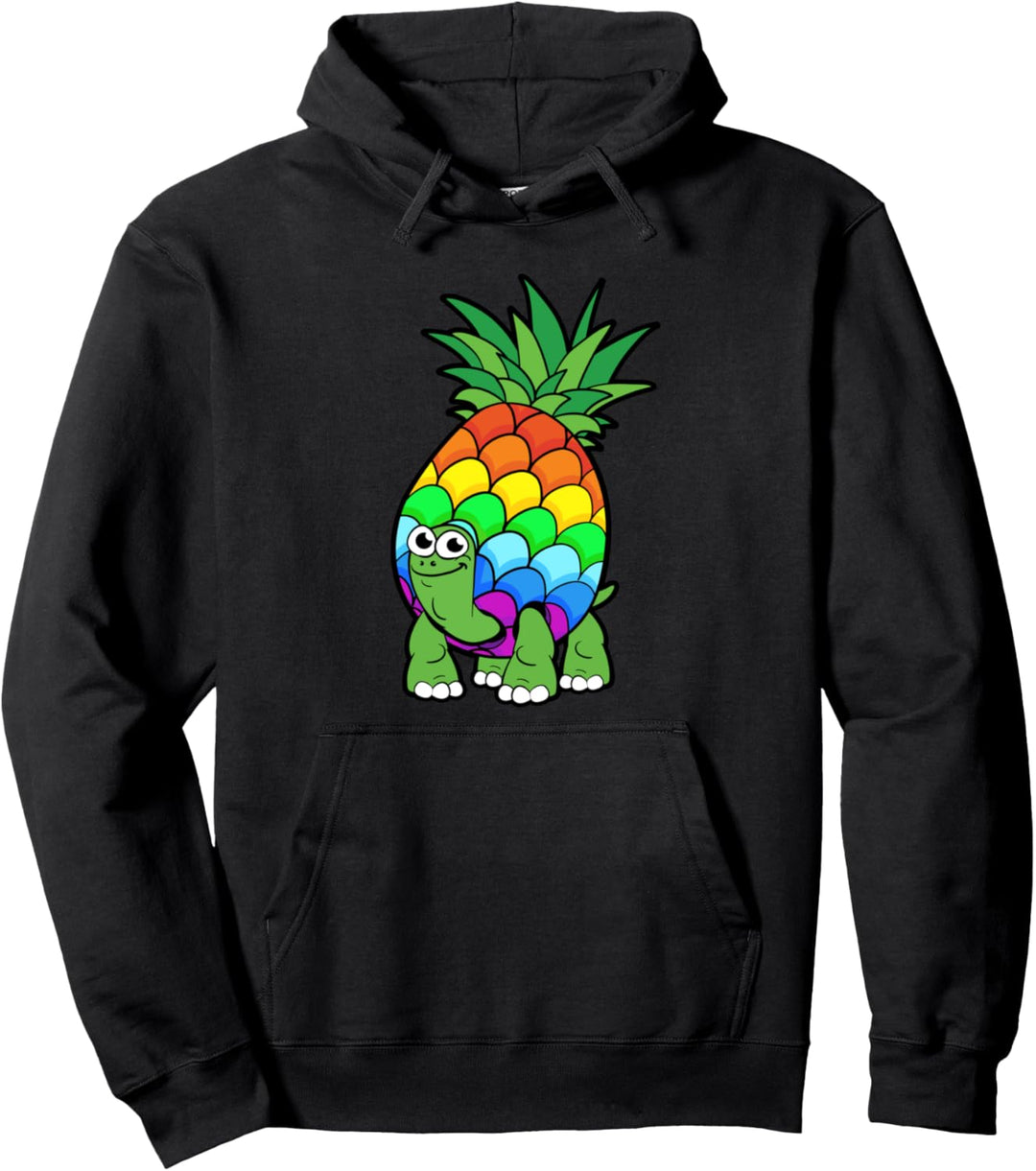 Regenbogen Schildkröte Ananas Pullover Hoodie