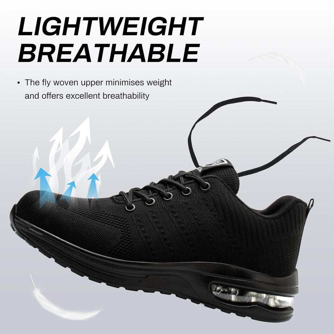 Hitopteu Sicherheitsschuhe Herren Arbeitsschuhe Damen Leicht Sportlich Arbeitsturnschuhe mit Stahlka