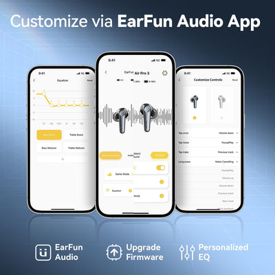 EarFun Air Pro 3 Bluetooth Kopfhörer In Ear, 43dB Hybride Aktive Noise Cancelling, Kabellos, HiFi So