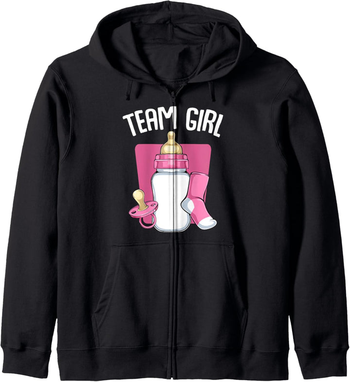 Team Girl Rosa Pink Mädchen Baby Party Windelparty Nachwuchs Kapuzenjacke