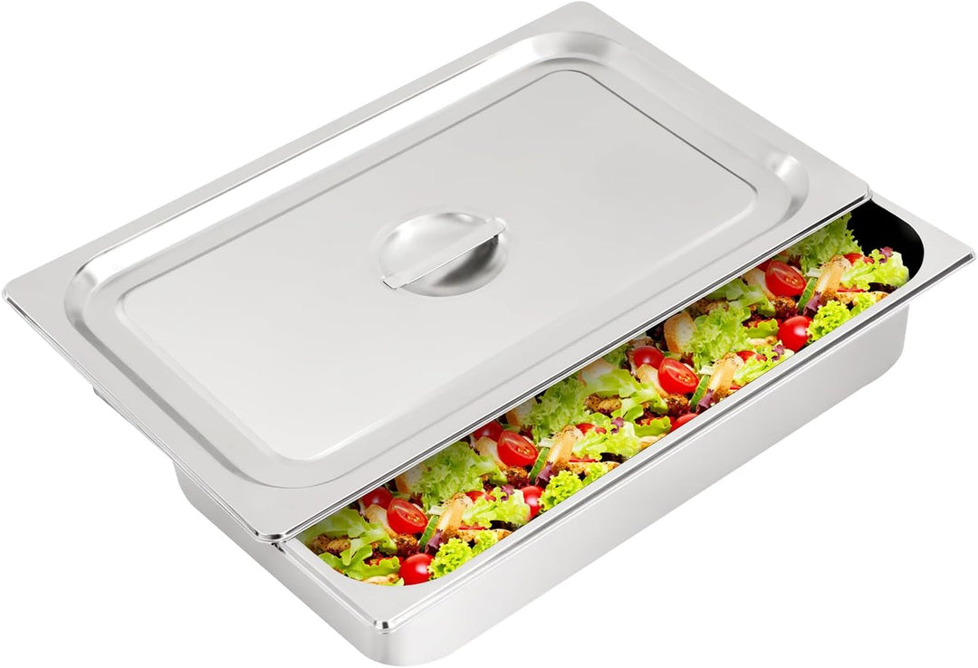 Chafing Dish Speisewärmer Set 4 Stück Edelstahl Warmhaltebehälter | Catering-Wärmespender 9L Behälte