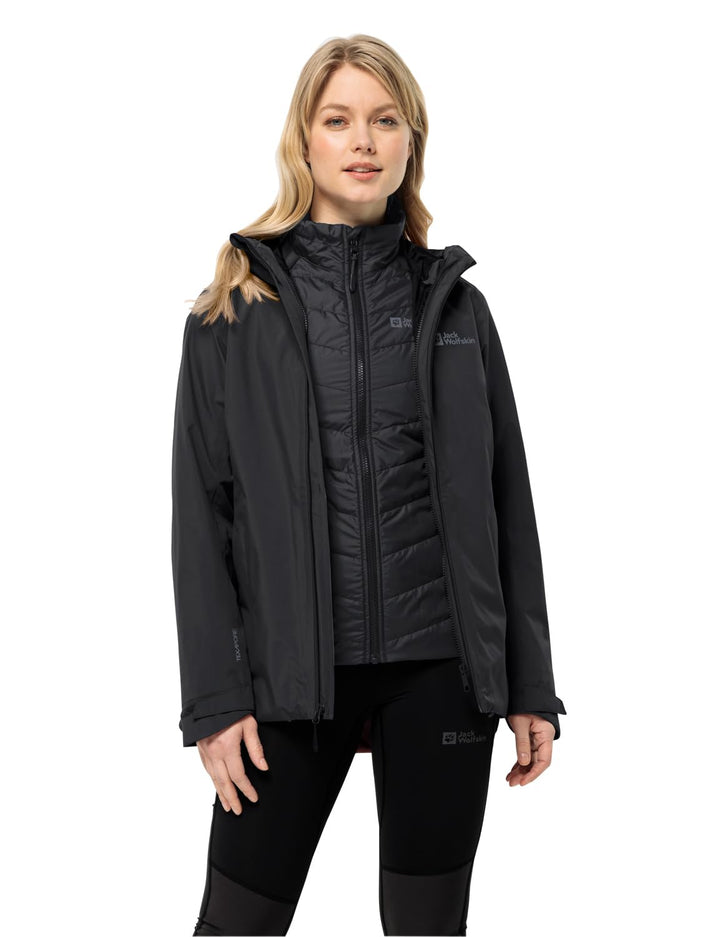 Jack Wolfskin Damen Glaabach 3in1 Jkt W Jacket XS Schwarz, XS Schwarz