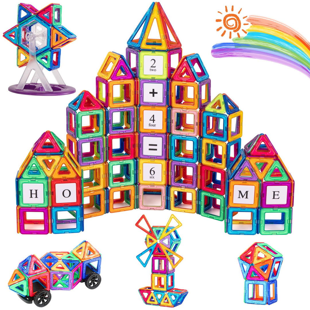 aaczly Magnetische Bausteine 122 Teile Magnet Spielzeug Kinder Montessori Spielzeug Magnetbausteine