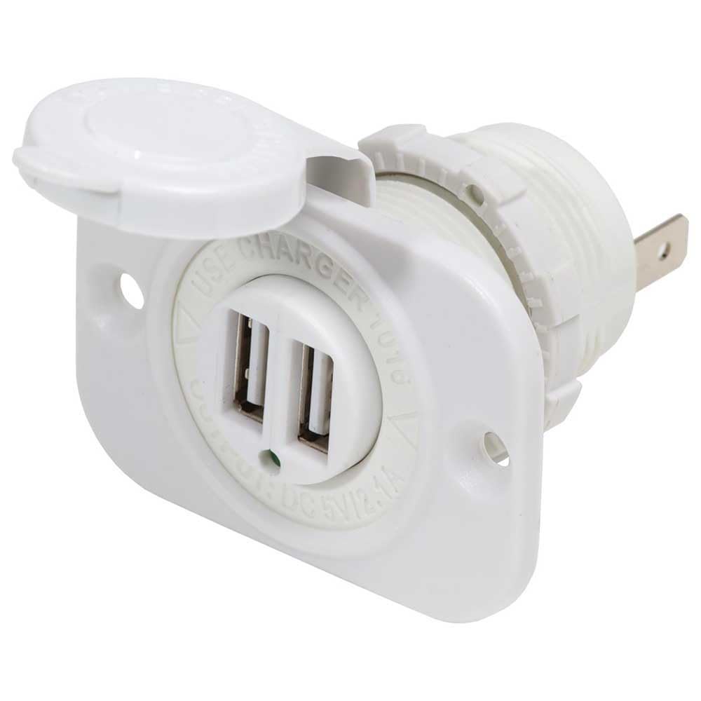 Blue Sea Systems Double Usb Charger Plug One Size USB-Ladegerät 2.1A, White, USB-Ladegerät 2.1A