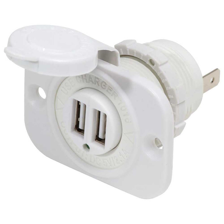 Blue Sea Systems Double Usb Charger Plug One Size USB-Ladegerät 2.1A, White, USB-Ladegerät 2.1A