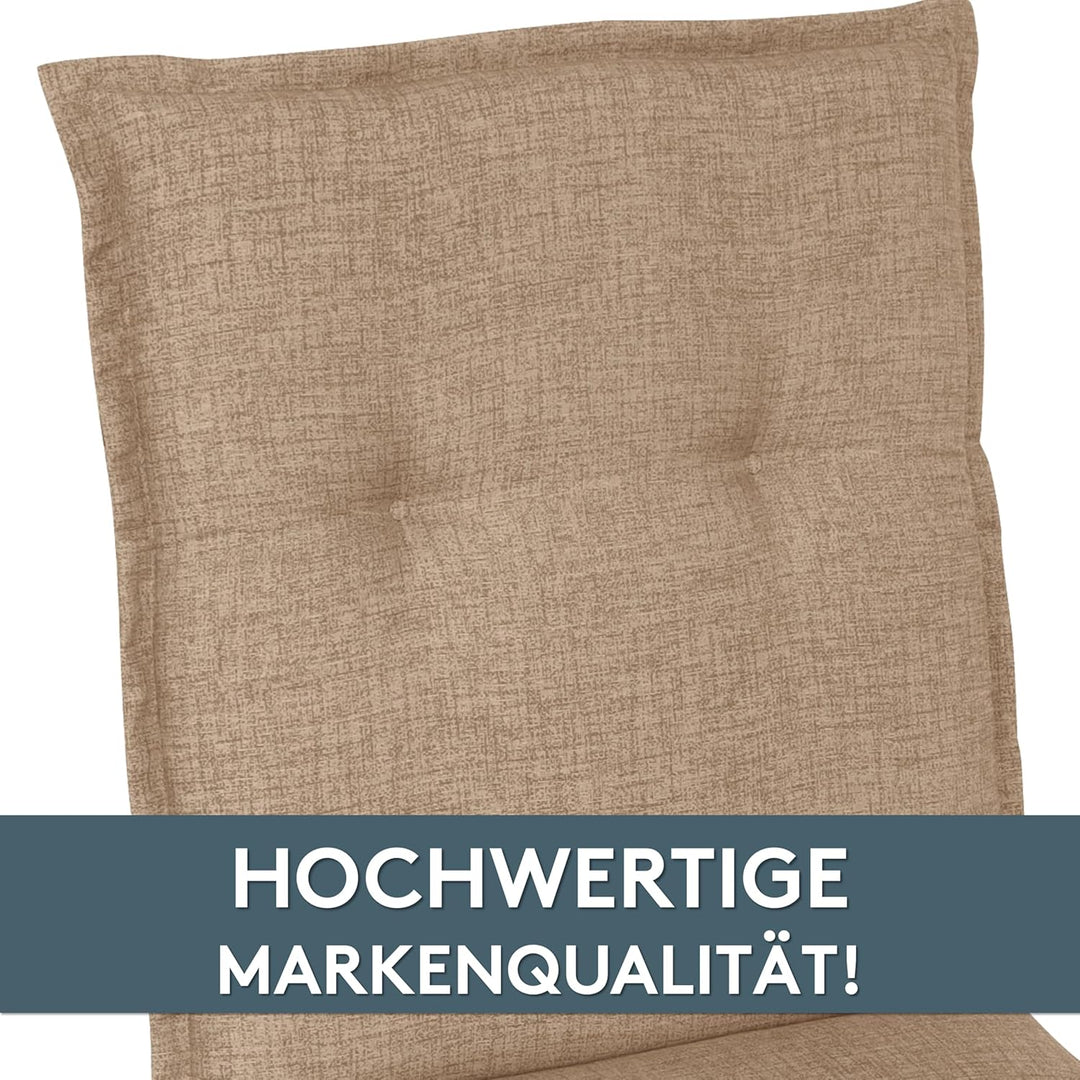 LILENO HOME Gartenstuhl Auflagen als [2er Set - Niedriglehner] in Hellbraun - Bequeme Liegen als Sit