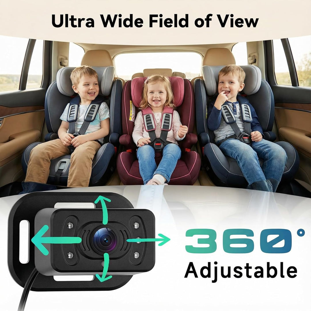 SIXTOP Baby Auto Kamera mit 6.86" IPS Monitor, Nachtsicht & 90° Weitwinkel 2 HD Rücksitzkameras, Sic