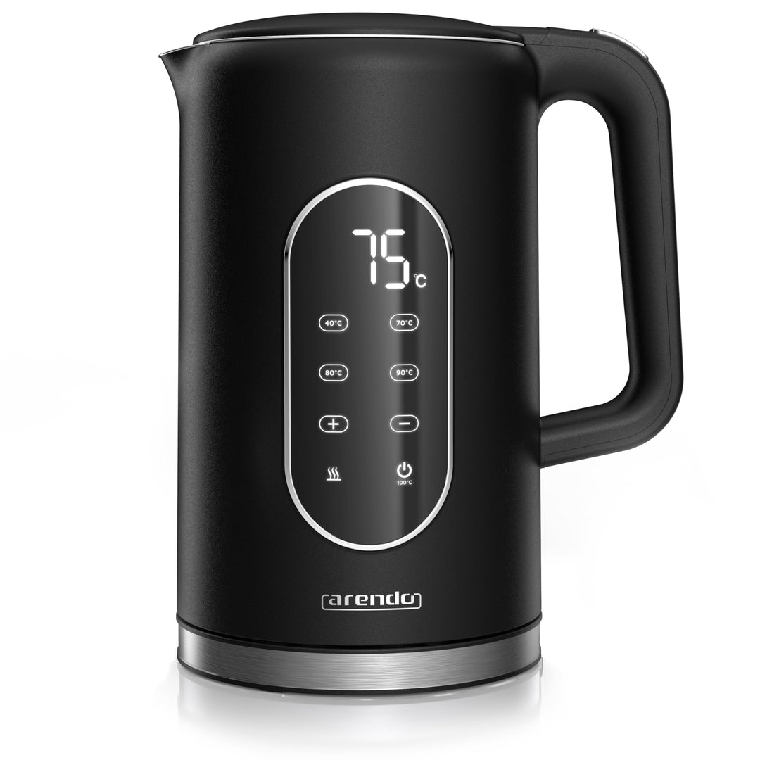 Arendo - digitaler Wasserkocher mit Temperatureinstellung - Edelstahl - Doppelwand Design Cool Touch