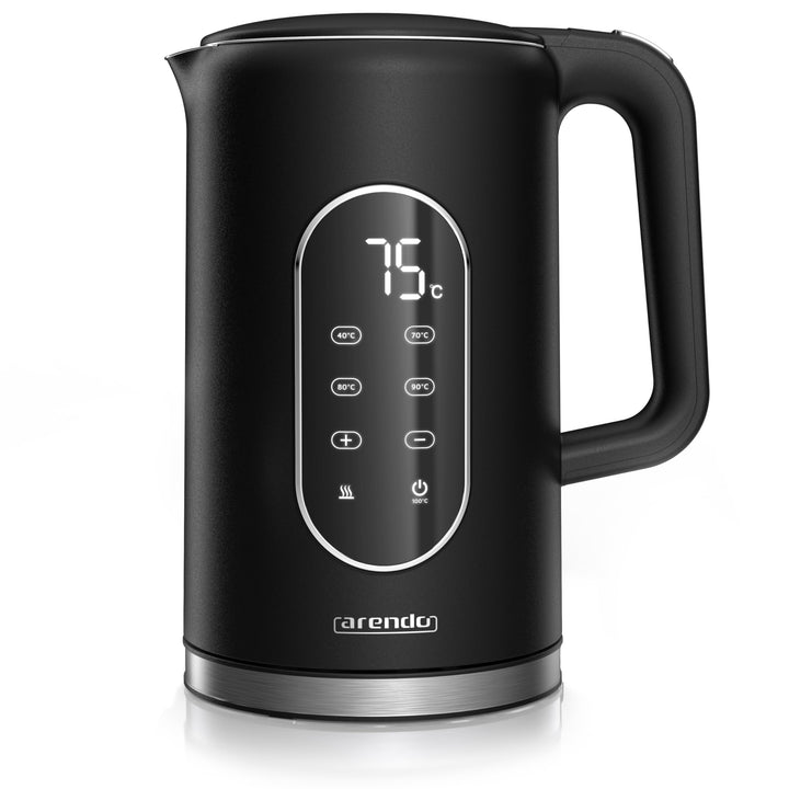 Arendo - digitaler Wasserkocher mit Temperatureinstellung - Edelstahl - Doppelwand Design Cool Touch