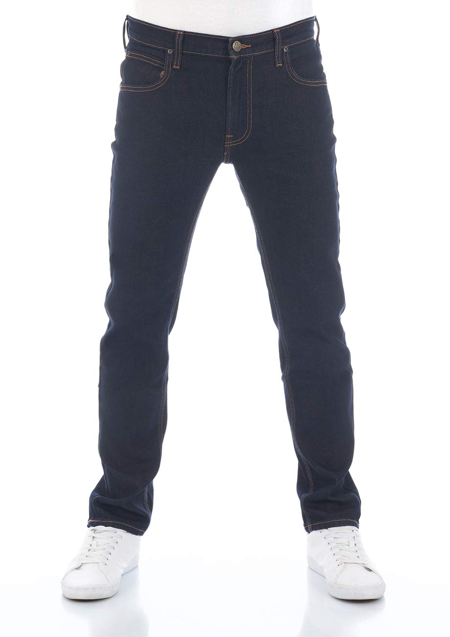 Lee Herren Jeans Regular Fit Daren Zip Fly Hose Straight Jeanshose Baumwolle Denim Stretch Blue Schw
