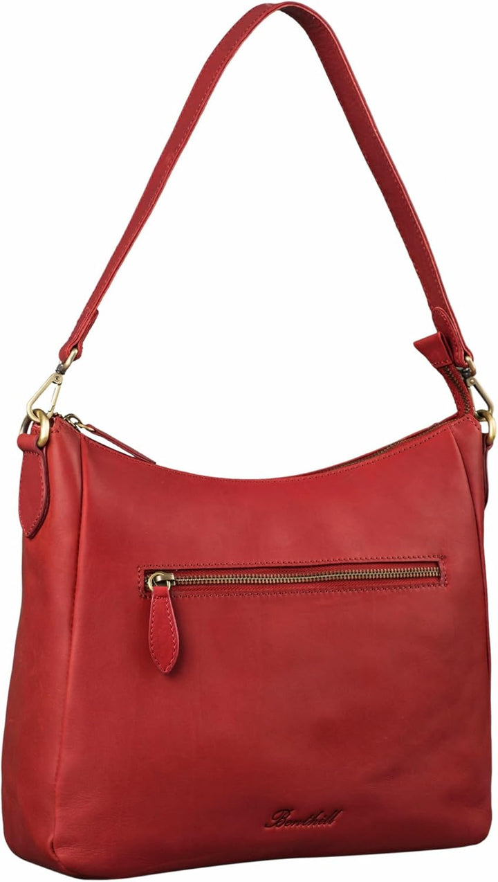 Benthill Damen Tasche Leder - Handtasche aus echtem Rindsleder - Umhängetasche mit Reissverschluss -