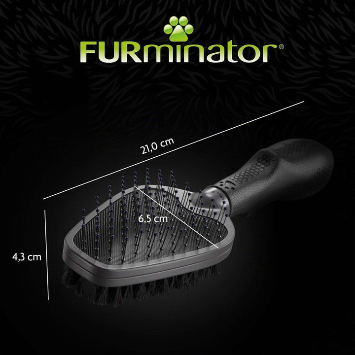 FURminator Doppelbürste für Hunde und Katzen - Fellpflege 2in1-Bürste zur Entfernung von Knoten, los
