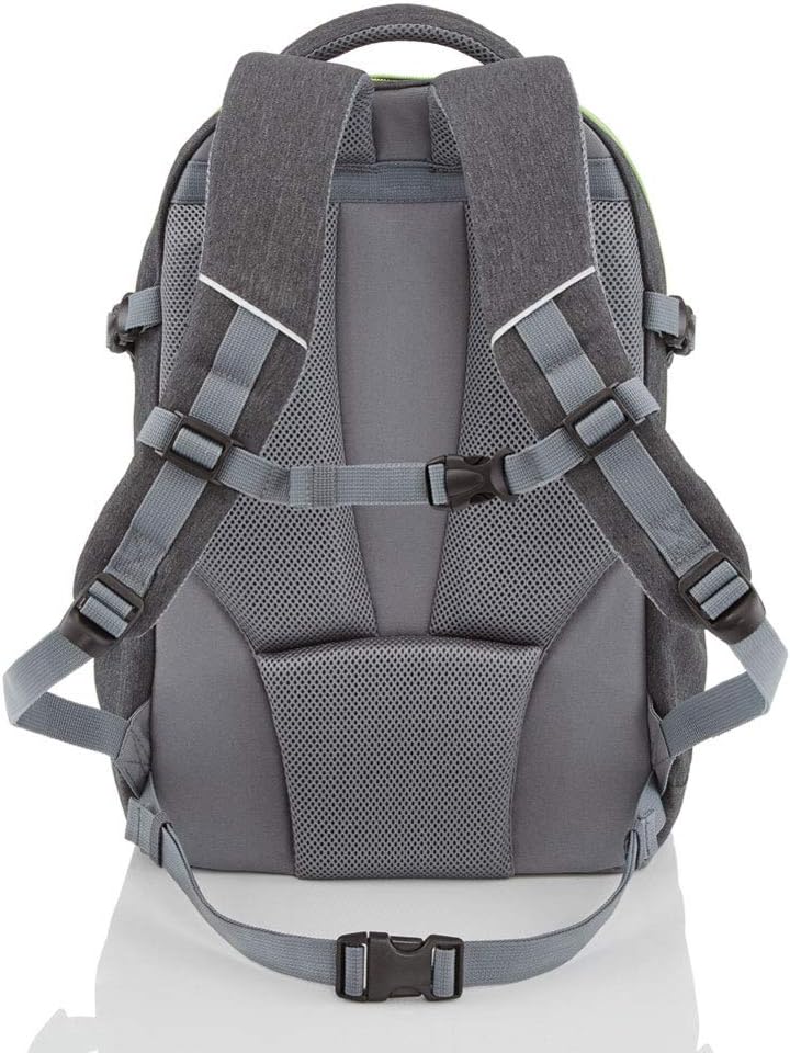 Schulrucksack Travelite Basics ab der 4. Klasse für Mädchen und Jungs (Anthrazit-Neongrün)