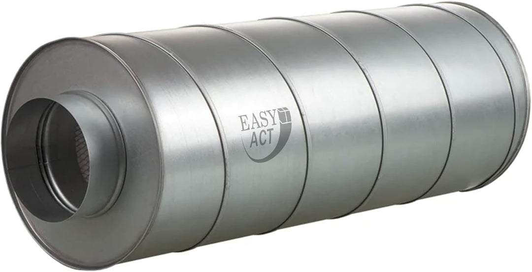 Easy Act Schalldämpfer Ø 80 mm, Länge 600 mm, Rohrschalldämpfer aus Verzinktem Stahl zur Geräuschred