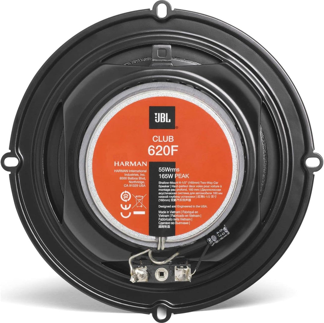 JBL Club 620F 2-Wege Auto Lautsprecher Set von Harman Kardon - 180 Watt KFZ Autolautsprecher für den