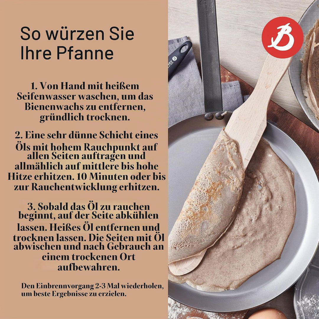 De Buyer - Crêpe-Pfanne MINERAL B aus Eisenstahl - 26 cm Durchmesser - 5615.26 26cm Durchmesser, 26c