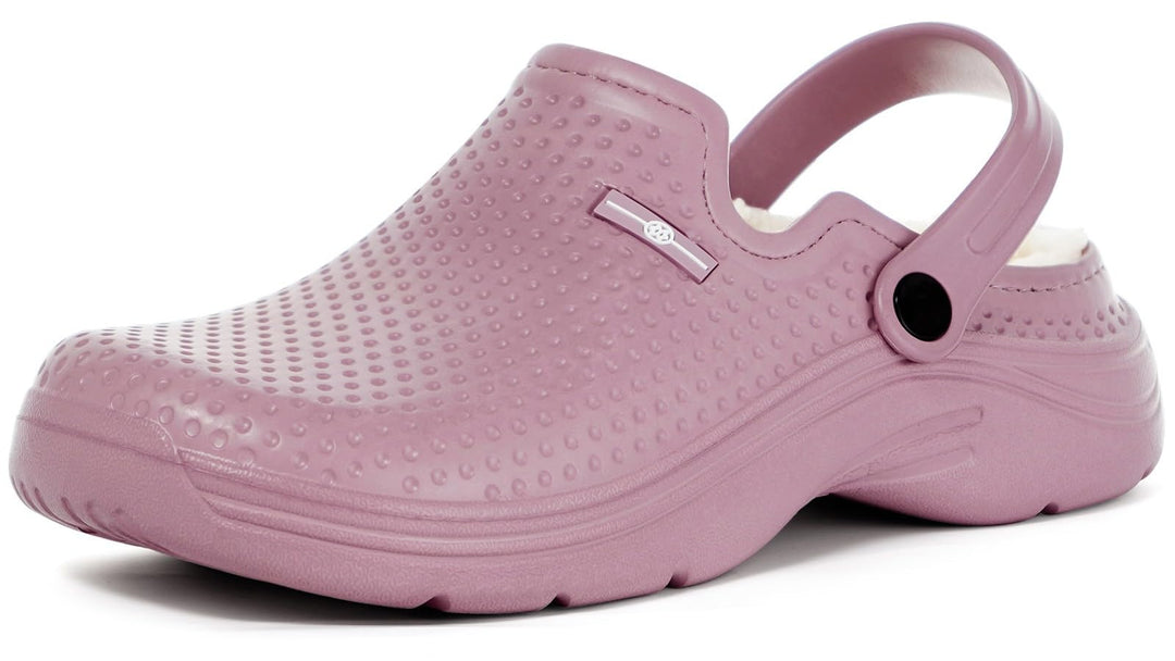 Damen Herren Lined Clogs Winter Hausschuhe Gefüttert Pantoletten Gartenschuhe Wärme Pantoffeln Wasse