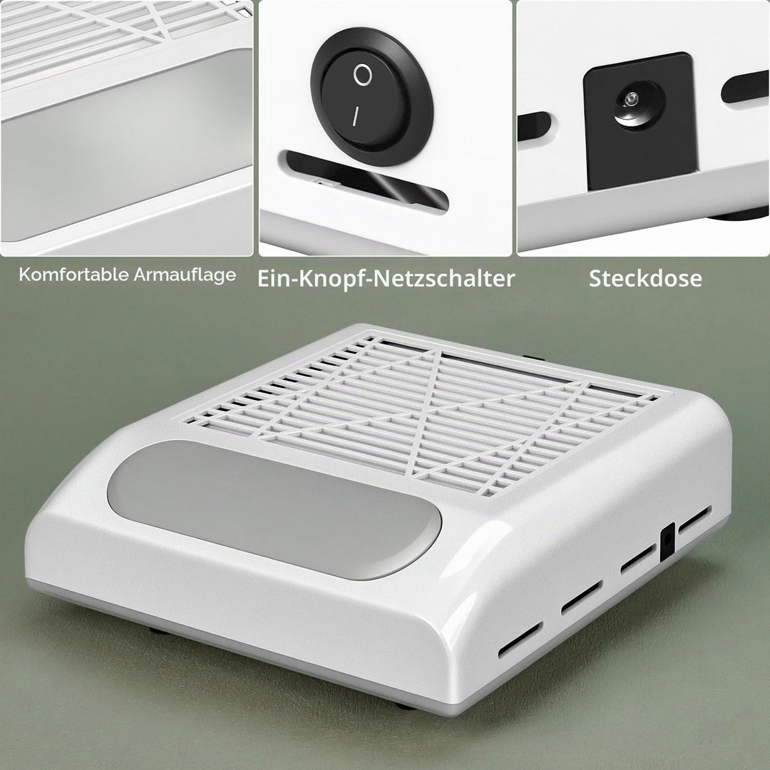 QWORK® 80W Nagelstaubsauger mit Filter, Nagelstaubabsauger für den persönlichen Gebrauch, Nagelstudi