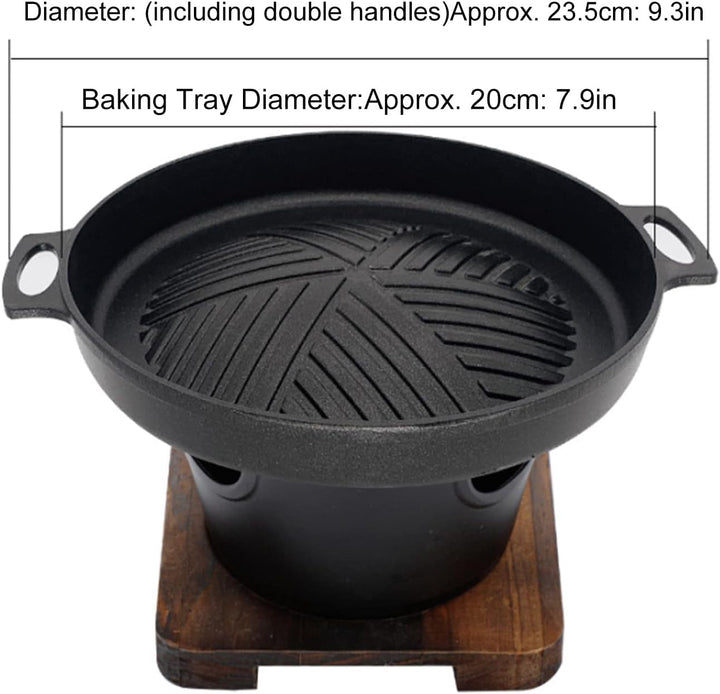 Camping Grill, Schwarz Mini Stilvoller Antihaft Grill Mobil, Tragbarer Kleiner Holzkohlegrill für Ca