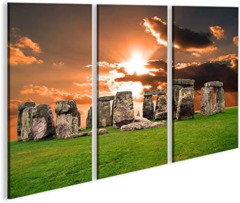 islandburner Bild Bilder auf Leinwand Stonehenge V4 3p XXL Poster Leinwandbild Wandbild Dekoartikel