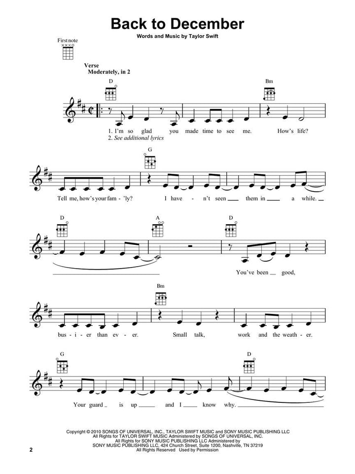 Taylor Swift - Ukulele Collection - 27 Hits to Strum & Sing, Taschenbuch