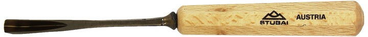 STUBAI Stemmeisen Stechbeitel Serie 52 - Form 44 | Gekröpfter Gaissfuss 8 mm, mit Holzgriff, für Ker