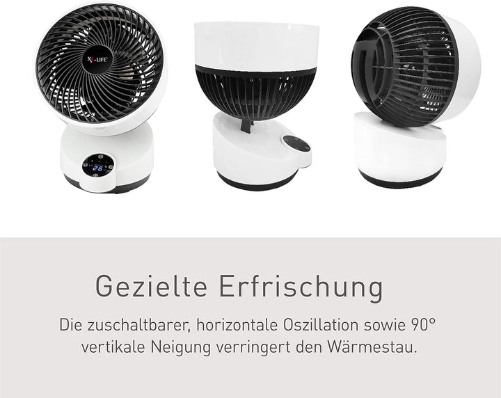 X4-LIFE Fan Pinguin Deluxe mit Touch-Display und Fernbedienung - 90° Neigung - Stromsparender Ventil