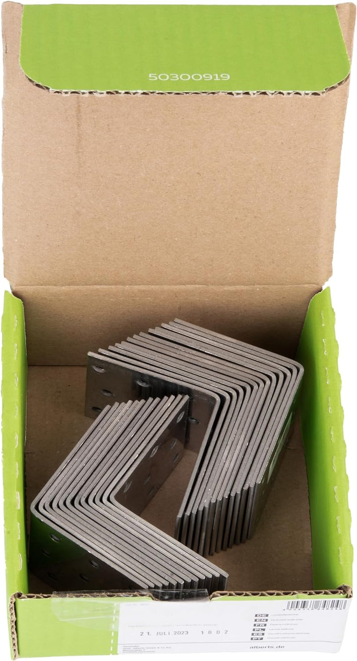 Alberts 848248 Lochplattenwinkel | Edelstahl | 60 x 60 x 60 mm | 25er Set 60 x 60 x 60 mm / 25 Stk.,