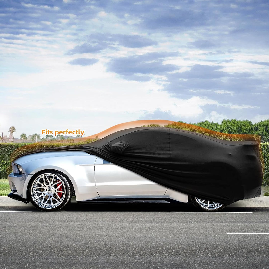 Autoabdeckung Indoor für Ford Mustang 2005-2025, Stretch Soft Satin Massgeschneidert Atmungsaktiv St