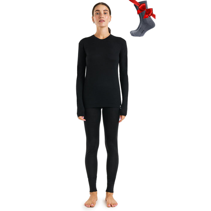 Merino.tech 100% Merino Unterwäsche Damen Set - Leicht, Mittelgewicht, Funktionsunterwäsche Merinowo