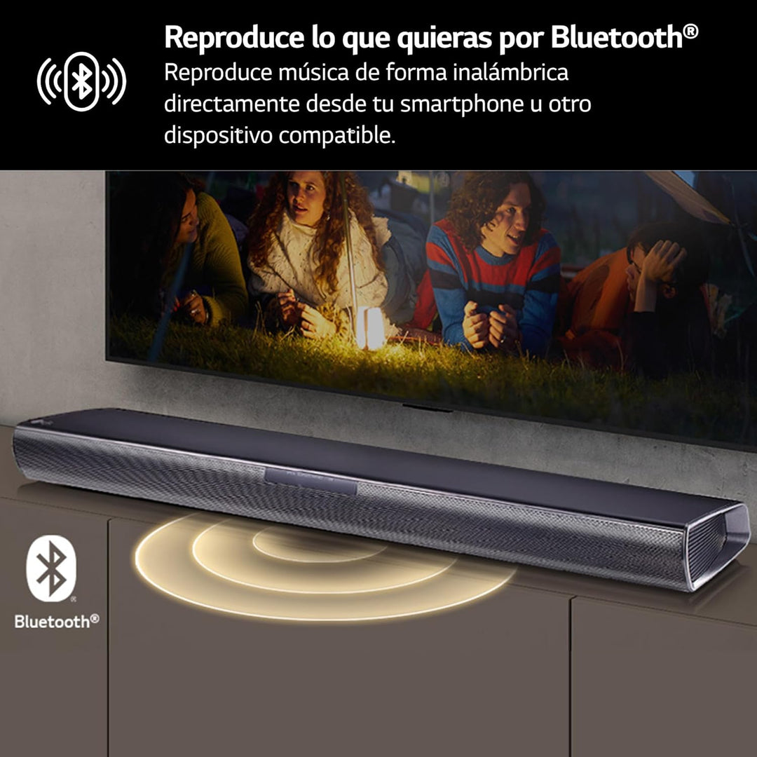 LG SQC4R 4.1 Soundbar (220W) mit kabellosem Subwoofer und Rücklautsprechern (Adaptive Sound Control,