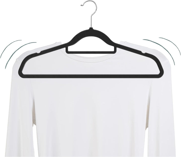 OGIVO Samt Kleiderbügel - 50er Set - rutschfest Bügel für Ihren Garderobe - kleine Stange für Krawat