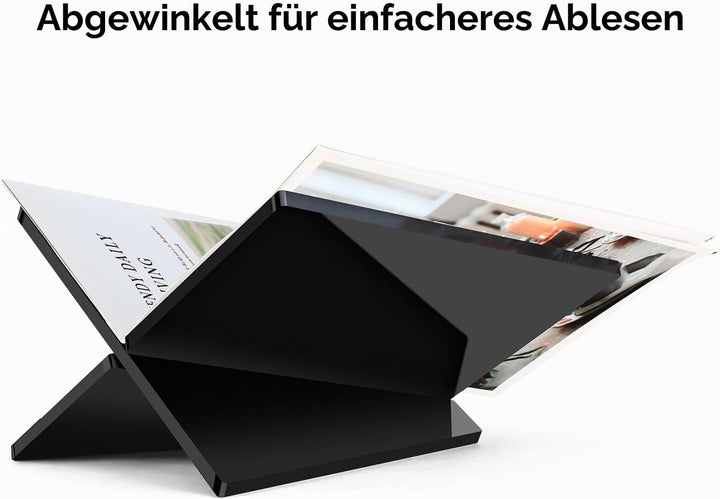 UikJOY Schwarz Acryl Buchständer Kreuzrahmen Acryl Buchhalter, Leseständer offene Ausstellen, geeign