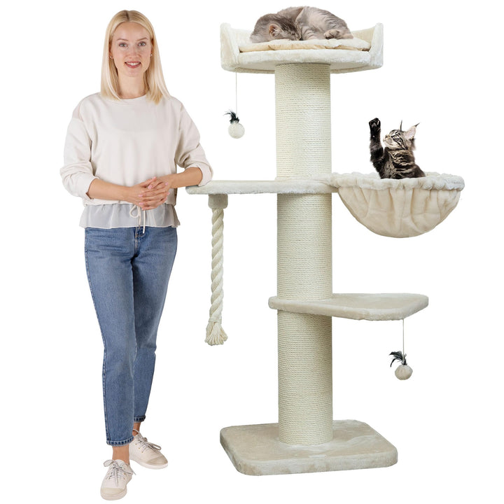 HAPPYPET Premium Kratzbaum Grosse Katzen Stabil 'Cooper' – 150 cm Grosser Katzenbaum, Kletterbaum fü