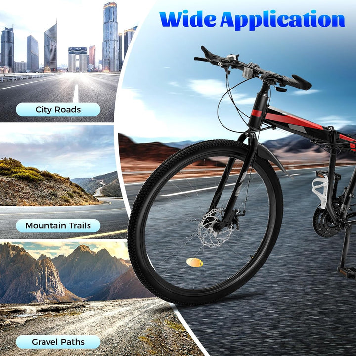 WSIKGHU 26 Zoll Mountainbike Fahrrad Faltbares 21-Gang-Rad für Erwachsene/Jugendliche mit Mechanisch