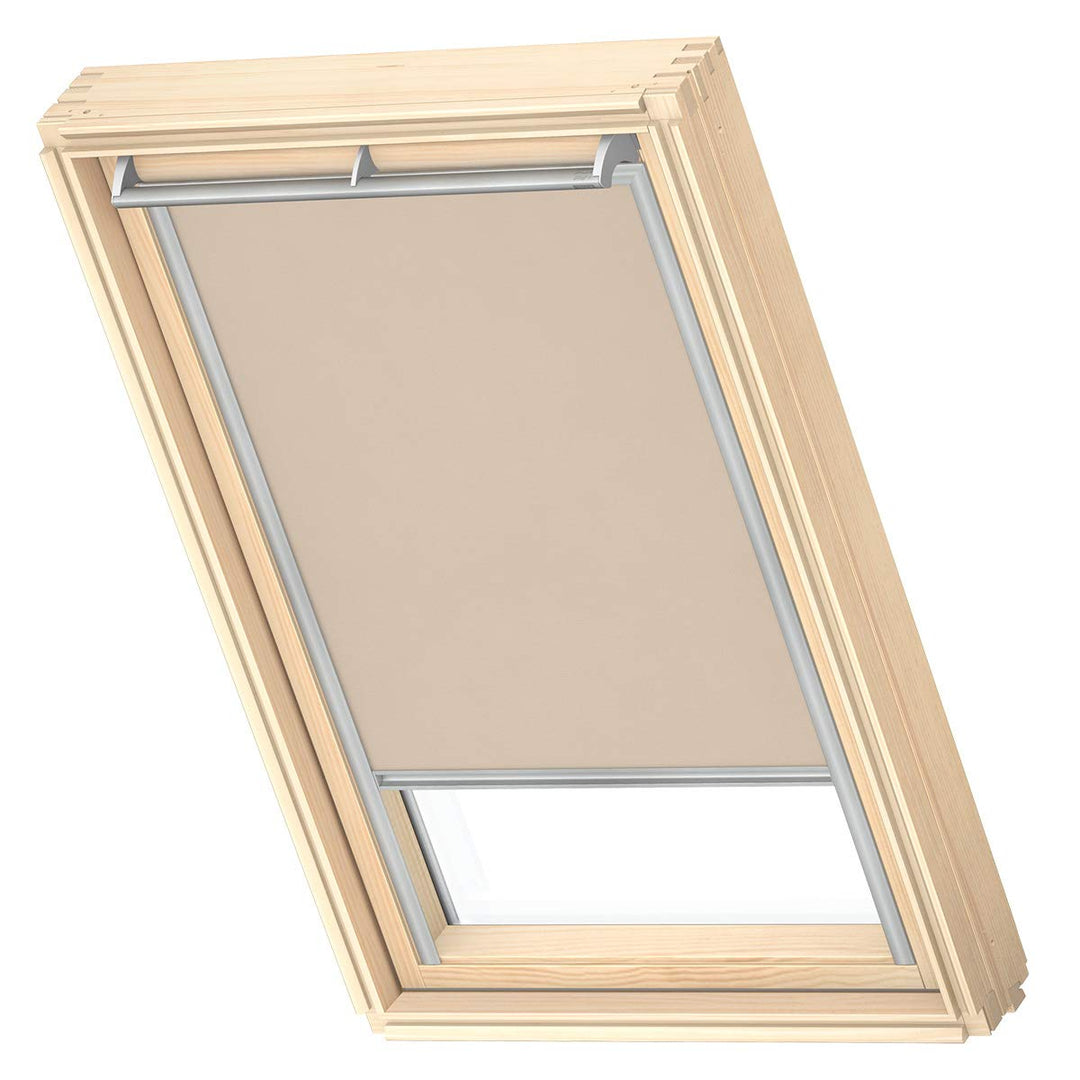 VELUX Original Dachfenster Sichtschutzrollo für MK06, Sandbeige, mit Grauer Führungsschiene GGL, GGU