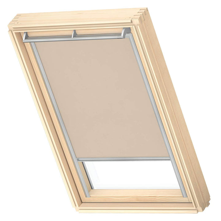 VELUX Original Dachfenster Sichtschutzrollo für MK06, Sandbeige, mit Grauer Führungsschiene GGL, GGU