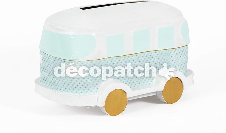 Décopatch EV021C - Urne/Briefbox aus Pappmaché, Van 31x19cm, 1 Stück Lieferwagen, Lieferwagen
