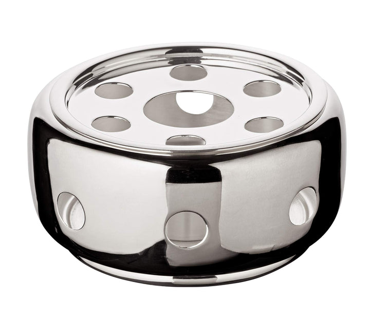 EDZARD Stövchen Sheffield (Ø 14 cm) Silber - Tee Warmhalteplatte aus Edelstahl, Kaffeewärmer mit Tee