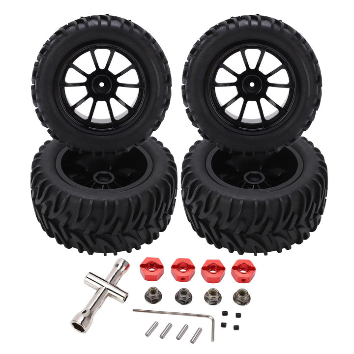 VGEBY RC Autoreifen,4PCS RC Felge Gummireifen Kunststoff mit 10 Speichen Set für Monster Trunk 1/8 1