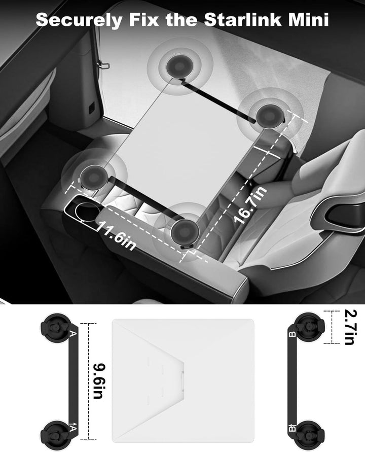 Starlink Mini Halterung,Saugnapfhalterung für Starlink Mini, vibro,dämpfendes Silikon, Premium ABS,