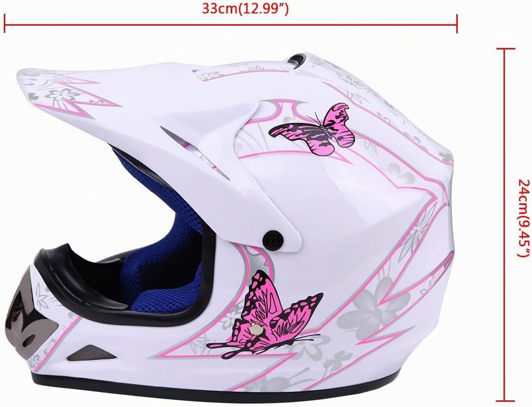 Samger DOT Jugend Kinder Off Road Helm Motocross Helm Dirt Bike ATV Motorradhelm Handschuhe+Brille L