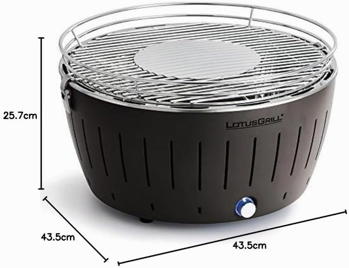 LotusGrill Kohlegrill Serie 435 XL, 43,5 x 35 x 25,7 cm, Anthrazitgrau Anthracite, Anthracite