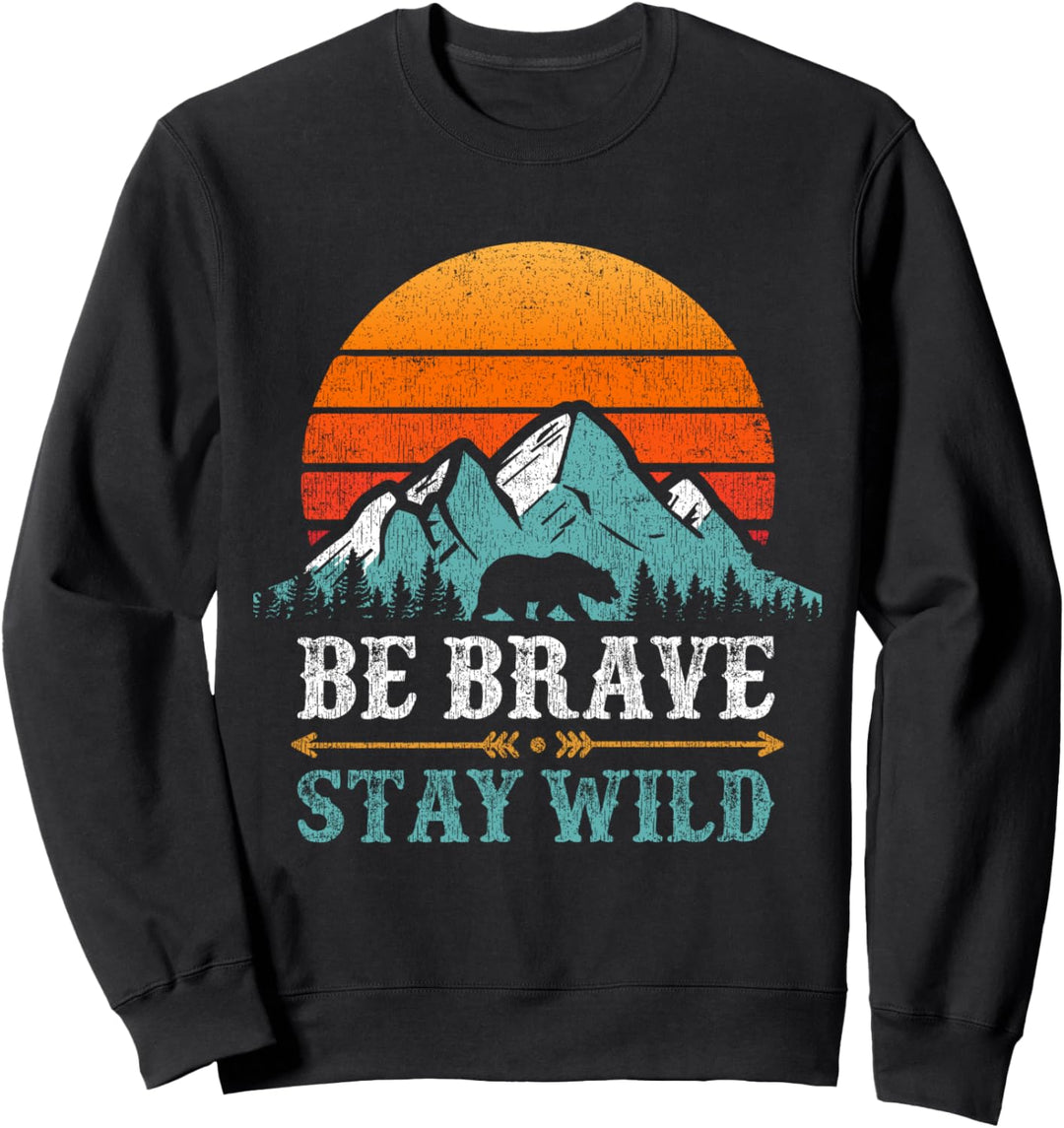 Wandern Berg Sonne Retro Sweatshirt