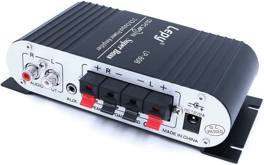 DollaTek LP-808 12V MiNi Tragbarer kabelgebundener HiFi-Verstärker mit 3A-Netzteil für Autotelefon z