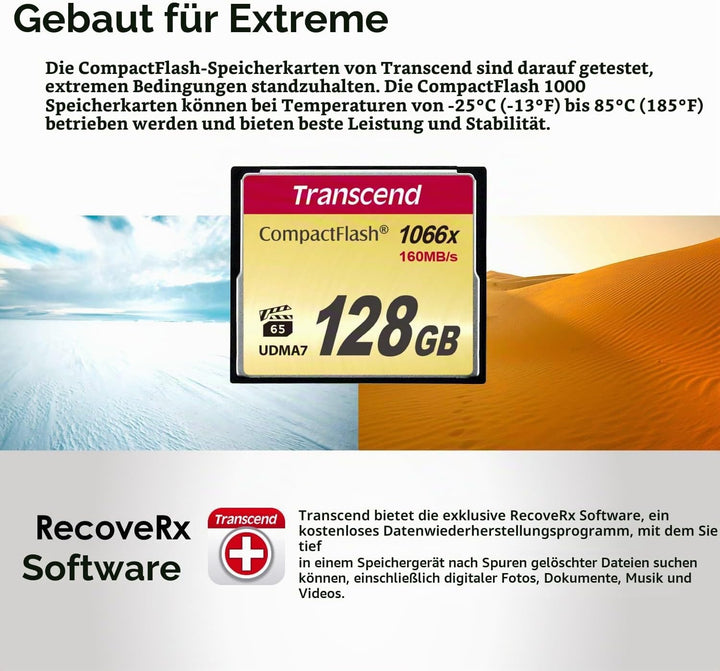 Transcend 32 GB CompactFlash 800 Speicherkarte TS32GCF800 32GB CF800x, 32GB CF800x