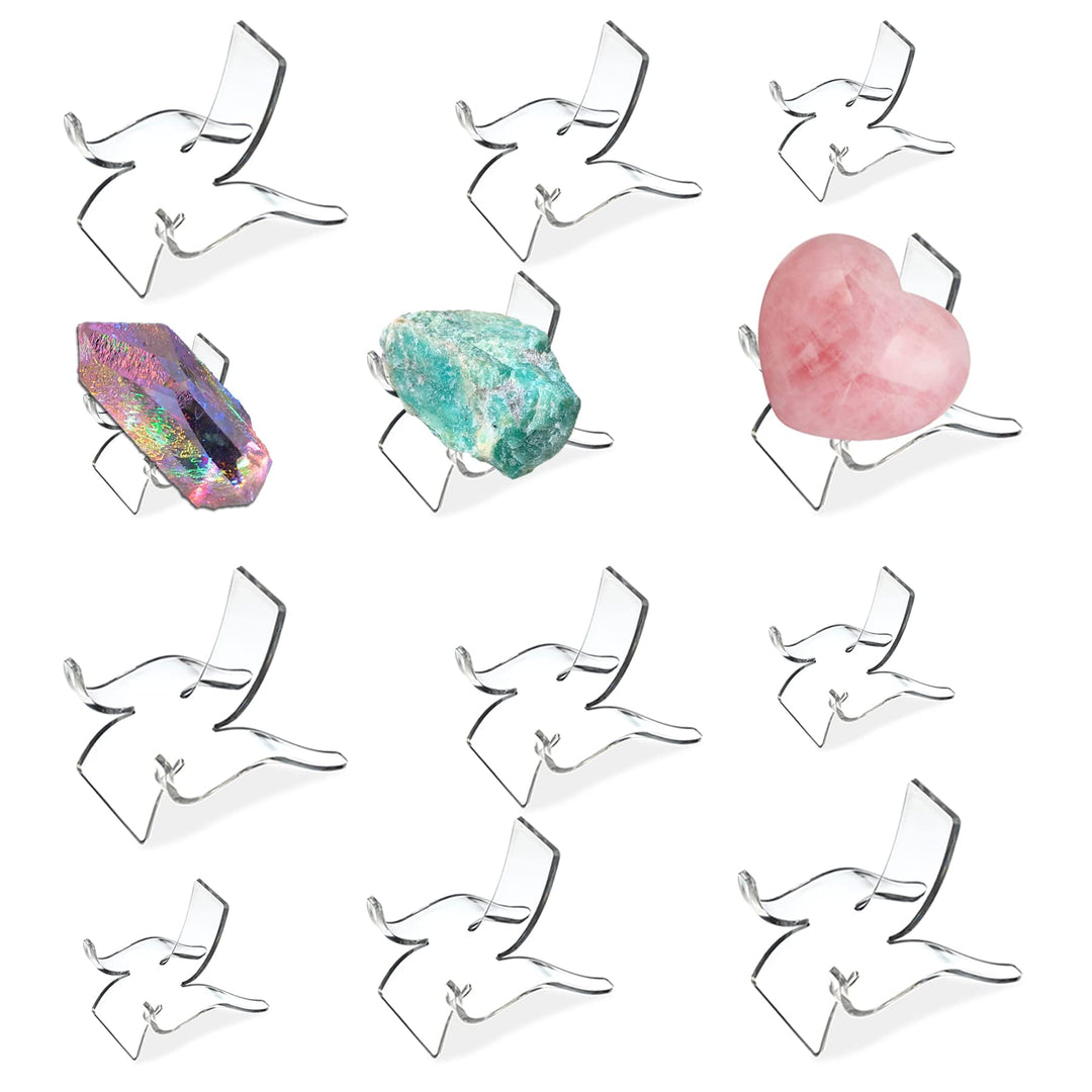 TERDEWE Kristall-Ständer, Acryl-Staffelei, für Kristall, Geoden, Felsen, Mineralachat, Fossilien, Ko