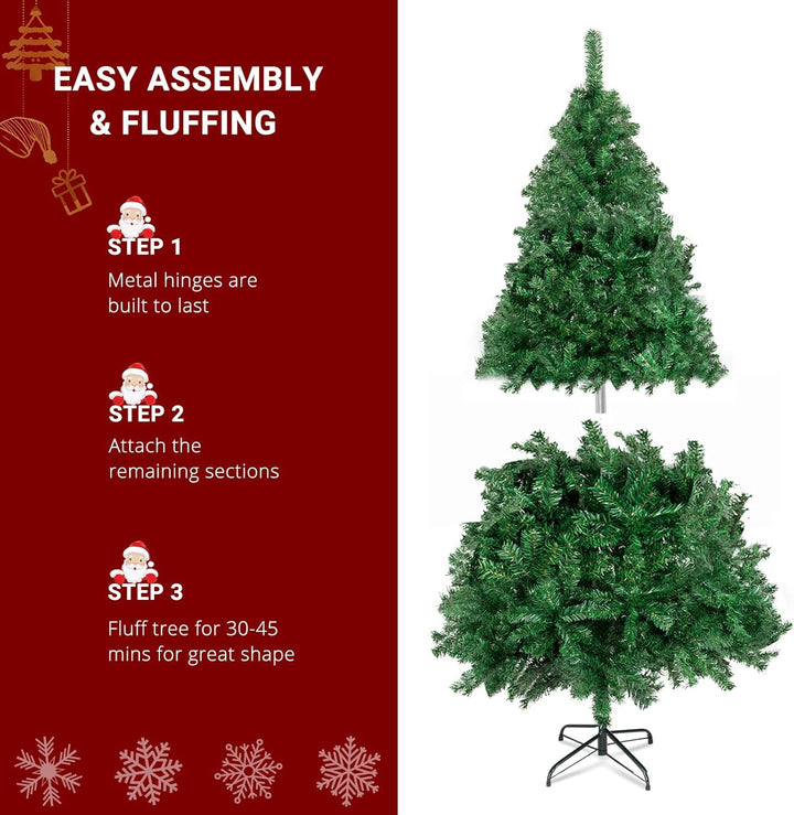 LEADZM 180/210/240cm Künstlicher Weihnachtsbaum, Tannenbaum künstlich mit Metallständer, Christbaum,