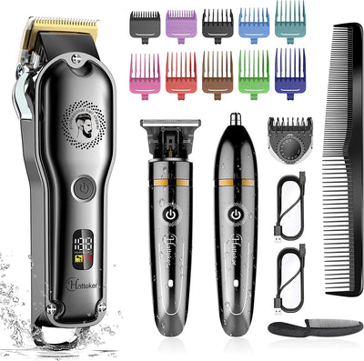 Hatteker Haarschneidemaschine Haarschneider Pflegesets Barttrimmer Bartschneider Herren T-förmiger T